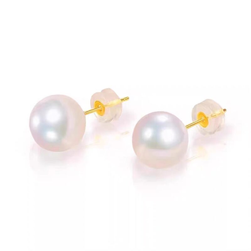 K Gold Series Natural Freshwater Pearl Ear Studs 18K Dold Pearl Stud Earrings