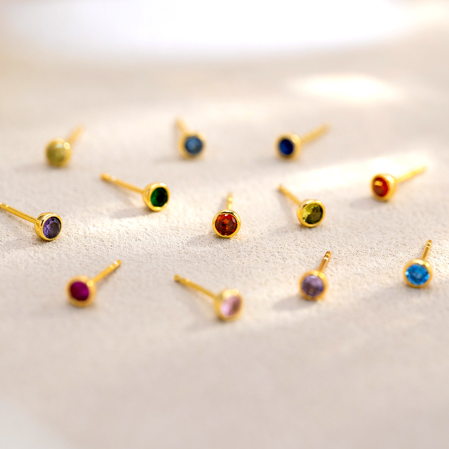 925 stering silver birthstone stud earring for women - Image 2