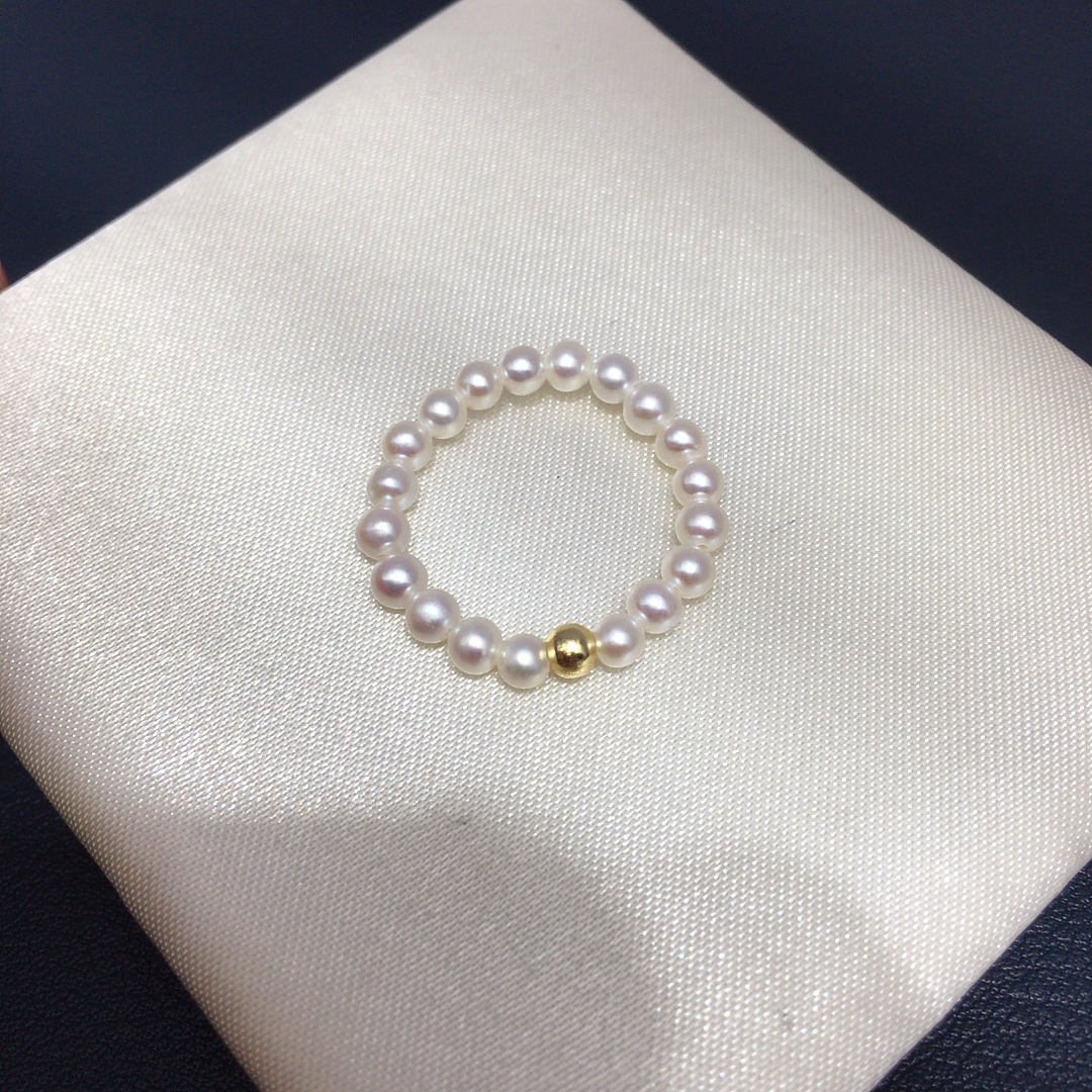 Custom Dainty Pearl Ring - Image 3