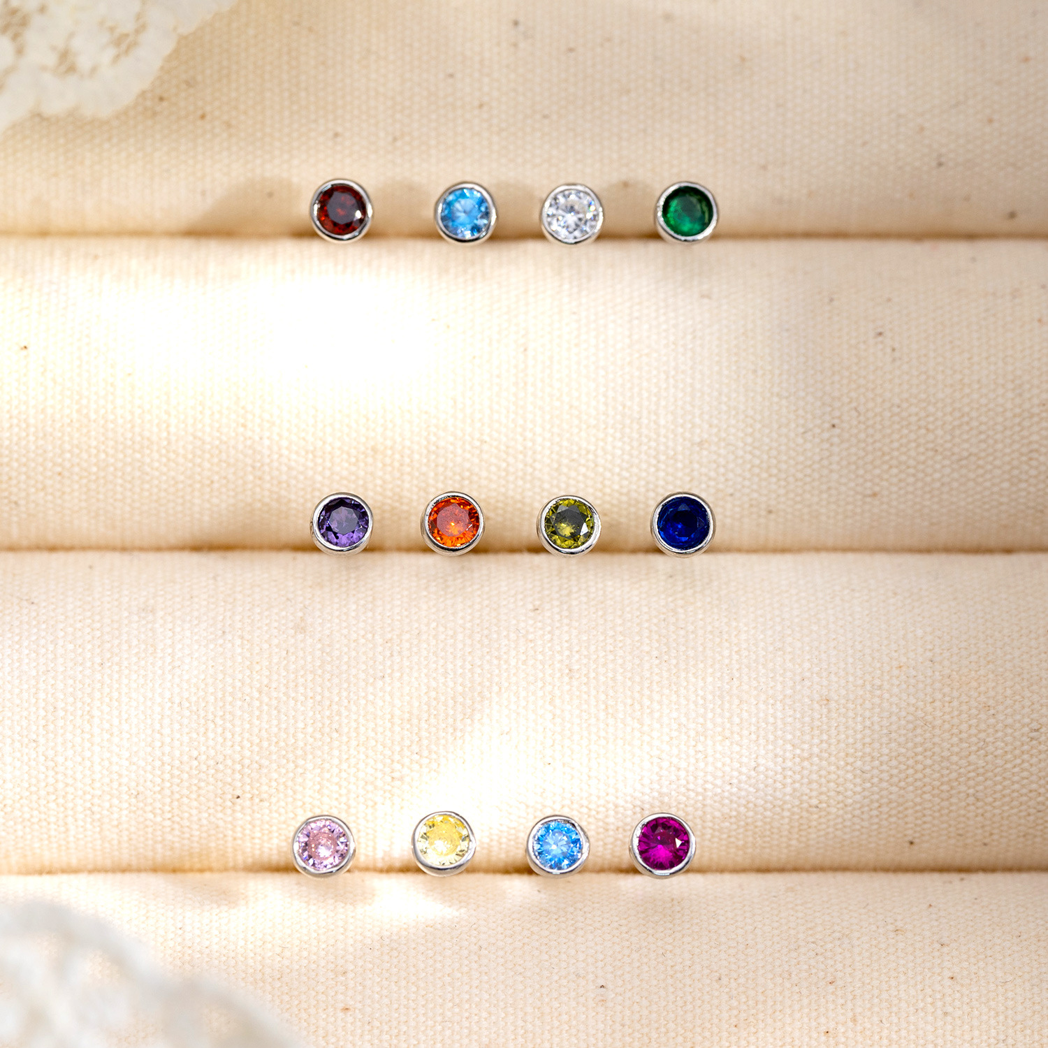 925 stering silver birthstone stud earring for women - Image 4
