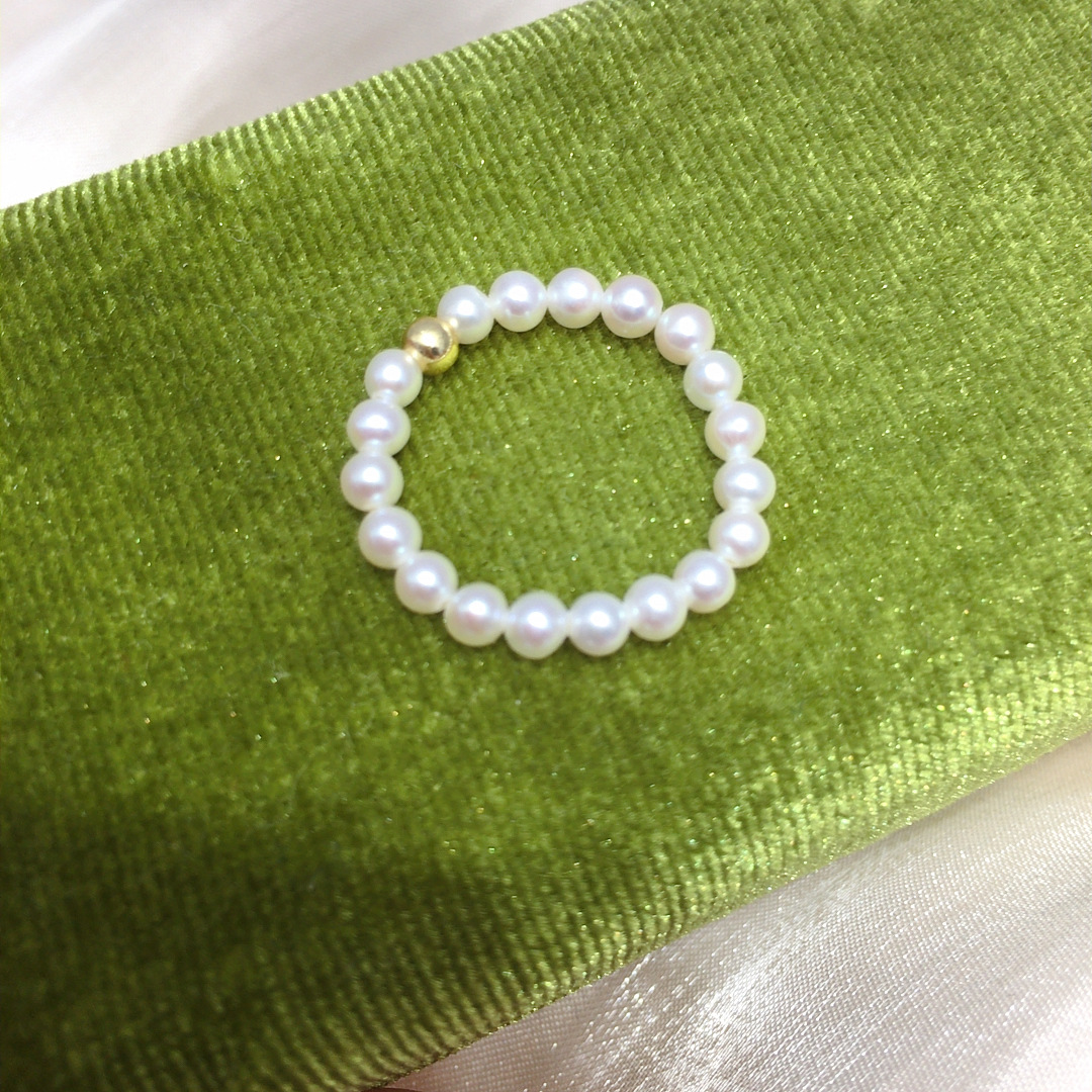 Custom Dainty Pearl Ring - Image 6