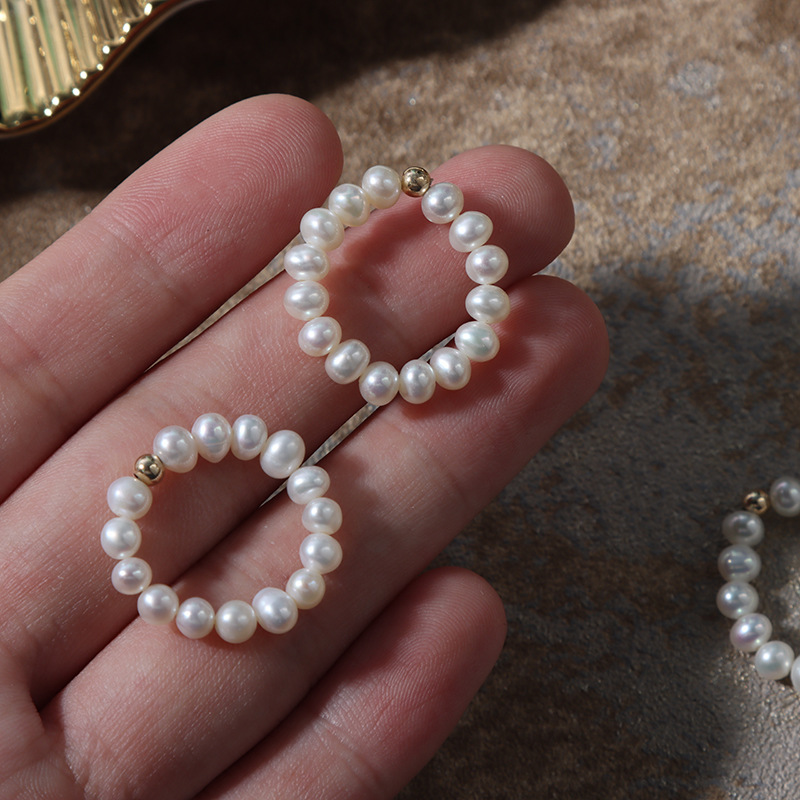 14k Gold Filled 3-4mm Freshwater Pearl Beaded Ring