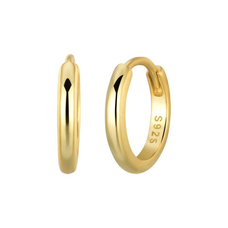 Customized inner diameter size 5-9mm brass with gold plated hoop earrings